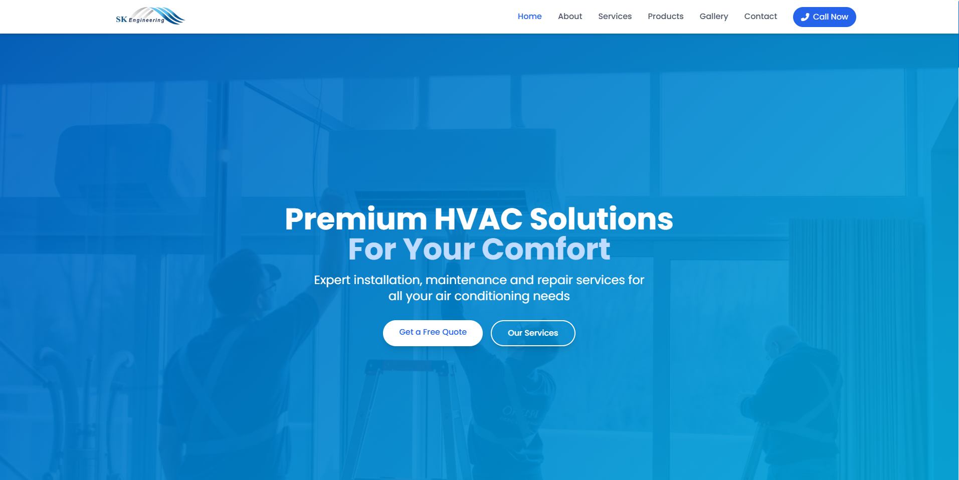 SK Engineering — HVAC company website screenshot